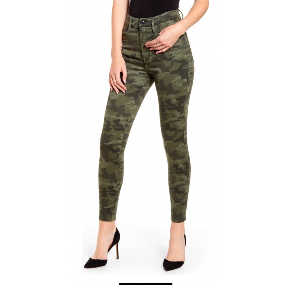 Good American Camo Good Waist Ankle Skinny Jeans NWT